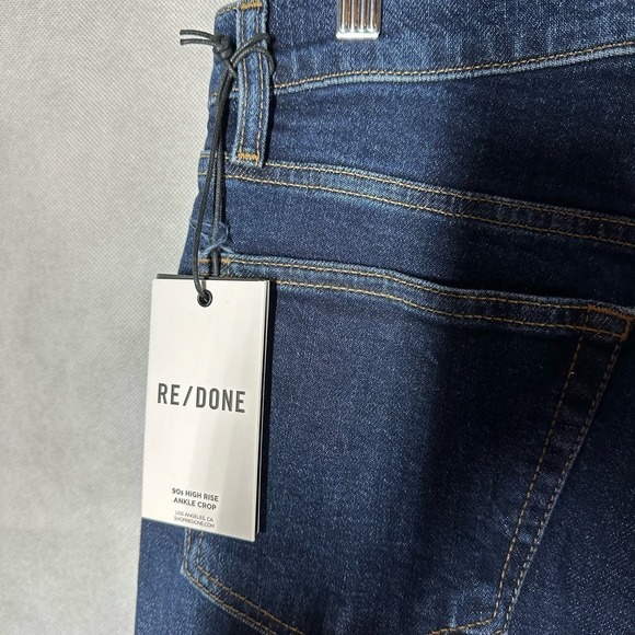 RE/DONE The 90s High Rise Ankle Crop in Dark Rinse Size 29 - Picture 11 of 11